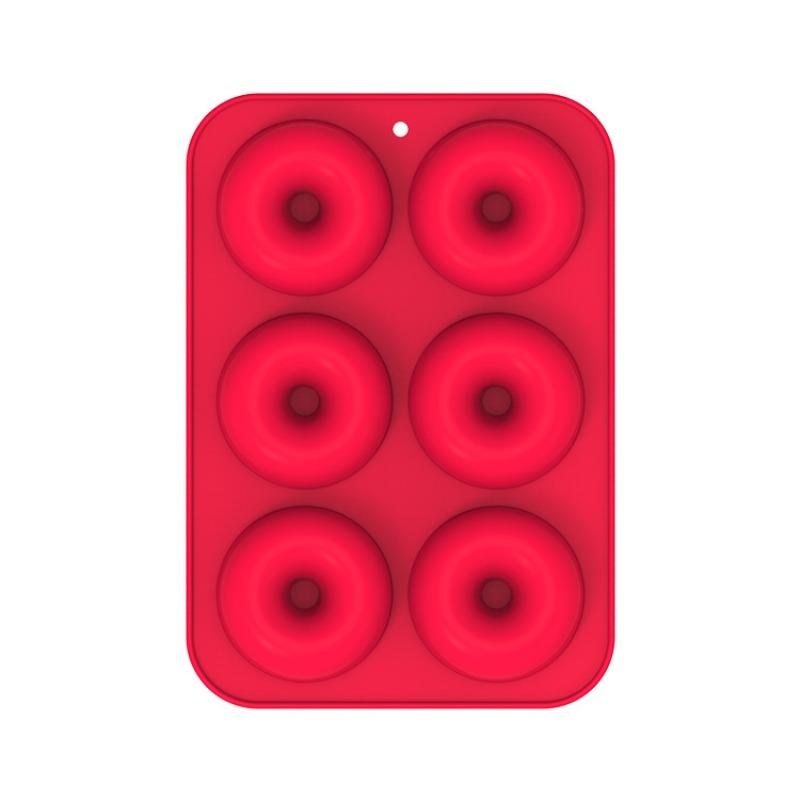 1pc 6-Cavity Silicone Donut Mold, Oven-Safe Silicone Round Donut Mold, Food-Grade Donut Baking Pans for Birthday Holiday Treats