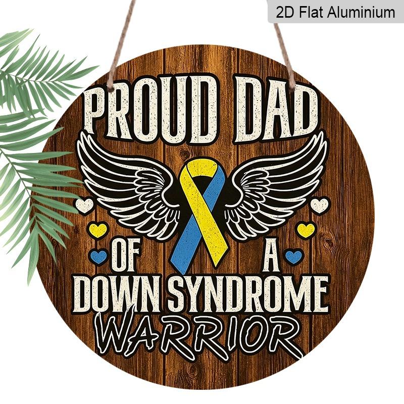 

2D Flat Retro Aluminum Wall Decorations in Various Sizes, Featuring A Down Syndrome Care Theme and A Father s Love Declaration. Ideal for Home Décor 20*20cm