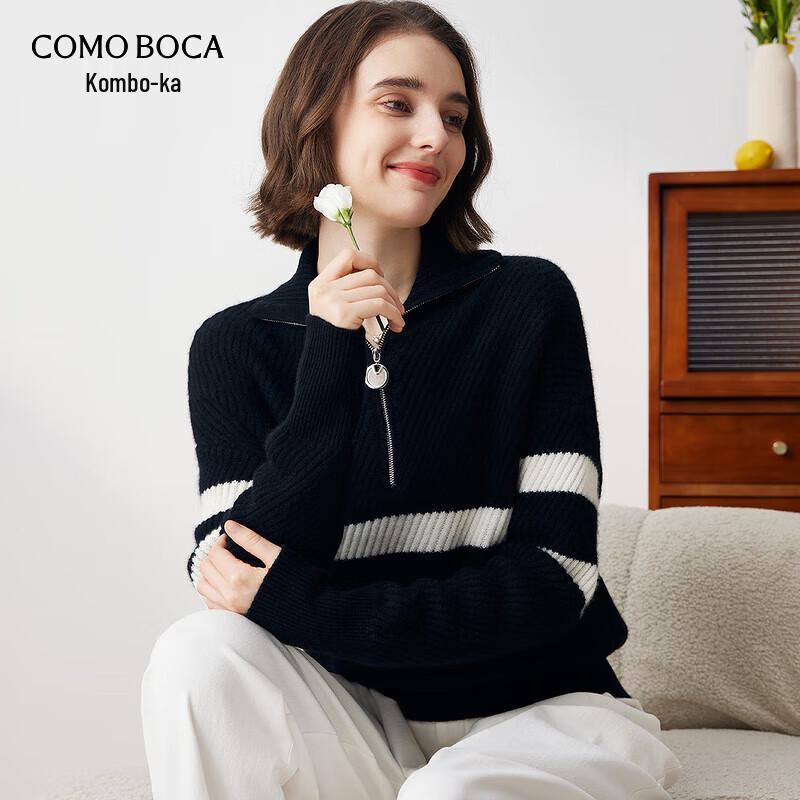 

Komon Boca Women s Loose Fit Striped Cashmere Sweater M