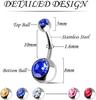 10 teile/los Doppel Kristall Bauchnabel Ringe Chirurgenstahl Nabel Ringe Ohr 5/8mm CZ Piercing Ombligo Nombril Oreja körper Schmuck
