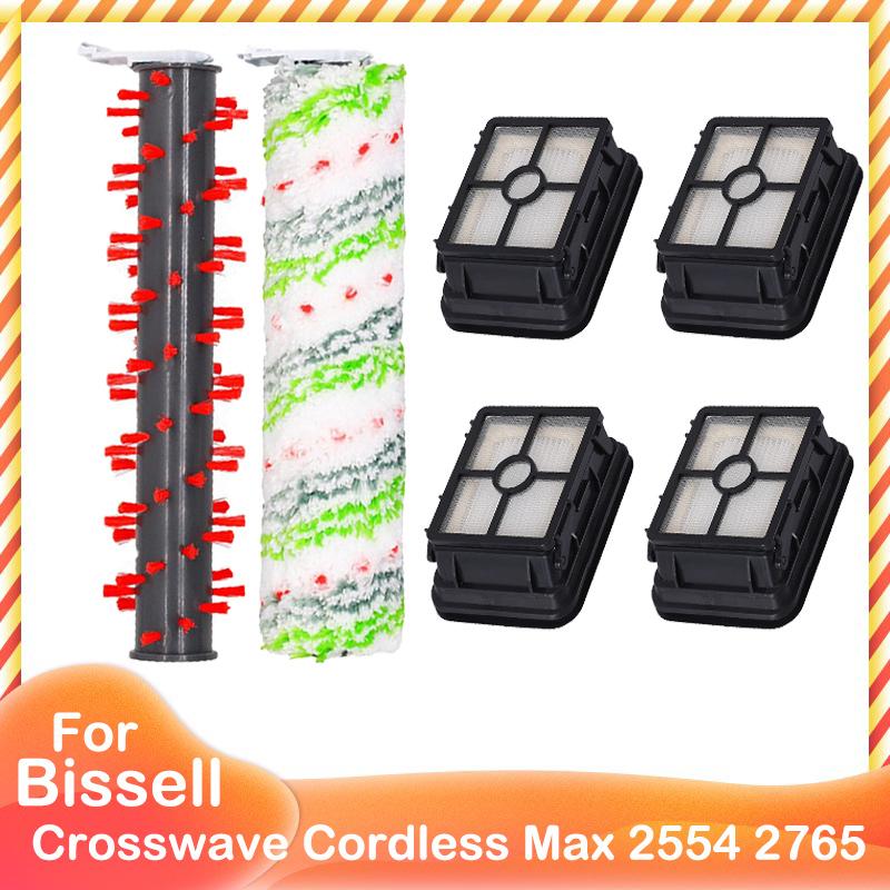 Main Brush HEPA Filter For Bissell Crosswave Cordless Max 2554 2554A 2590 2596 2596B 2596M 2765 2765F 2765Z 2765E 2765N 2767Z