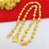 925 Silver Electroplated 18K Gold Necklace, for Men and Women, Suitable for Weddings, Engagements, Anniversaries, Beaded Jewelry