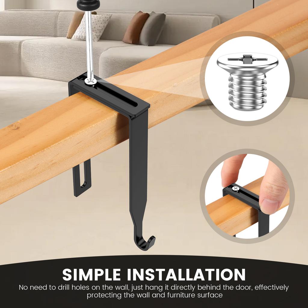 14Pcs Over The Door Hook Adjustable Cubicle Metal Hanger Home Clothes Towels Storage Kitchen Bathroom Universal Cubicle Hooks