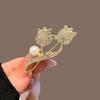Tulip Brooch - High-end and Luxurious Suit Corsage - Pearl and Crystal Embellished - Unusual Corsage Accessory Brooch