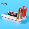 1 Set DIY Wind Powered Boat Model Kit Handmade Wooden Puzzle Hovership Building Crafts Kids STEM Educational Physics Science Experiment Toy