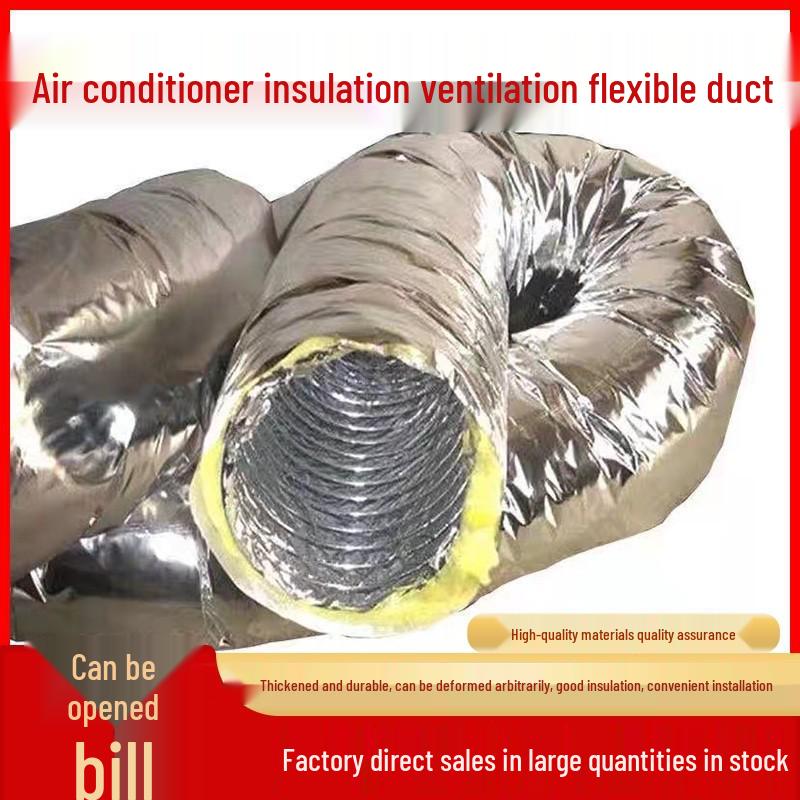 200mm Diameter Extendable Flexible Duct for Central Air Conditioning Ventilation with Reinforced Insulation