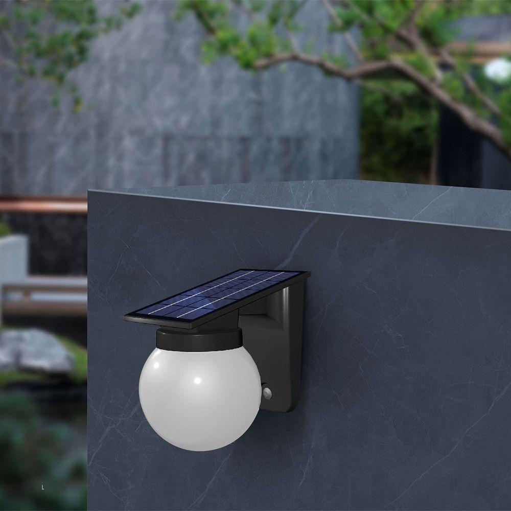 Auto on/Off Solar Wall Light IP65 Waterproof Sturdy Outdoor Solar Wall Lamp Decorative Sphere Durable Outdoor Bulb Light