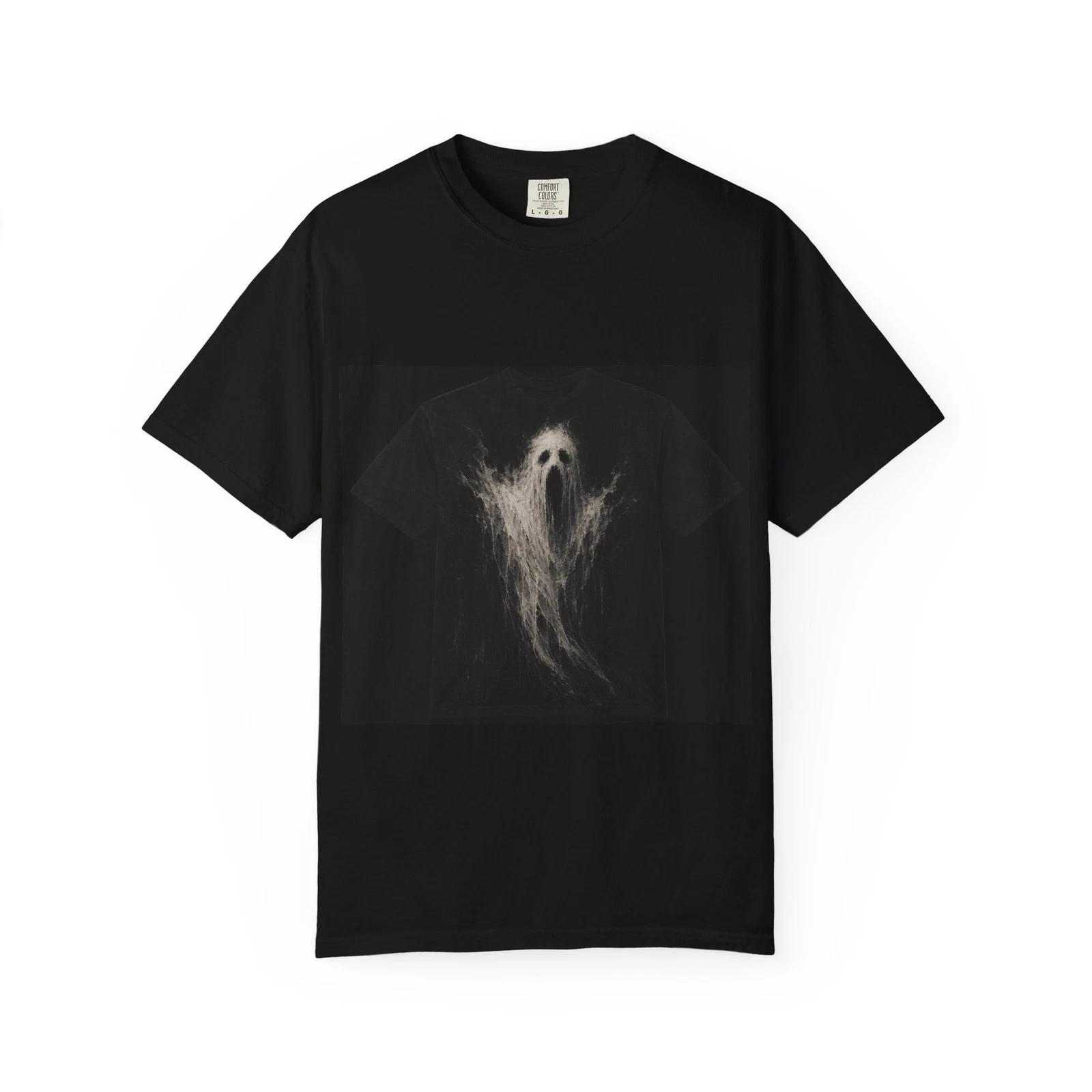 Haunted Ghost Illustration T-shirt | Spooky Ghost Shirt S