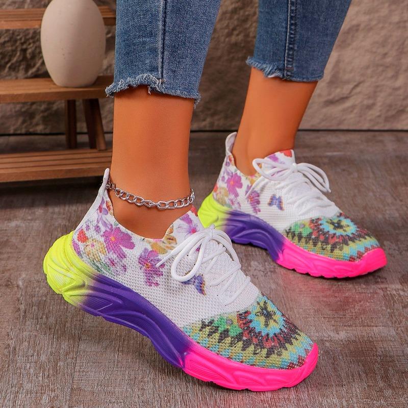 Fashion 2025 Fall New High Quality Mesh Breathable Women Sneakers Fashion Lace Up Ladies Casual Shoes Round Toe Walking Tennis Shoes