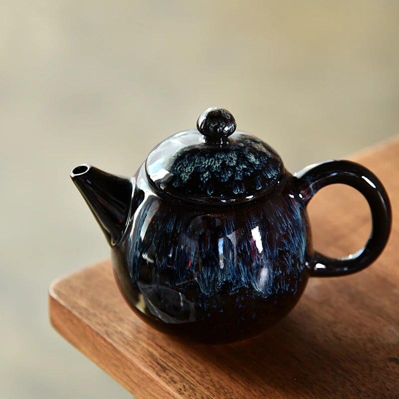 Ceainice cu glazură crackle Celadon Set de ceai tradițional Ceainic Oolong negru Ceainic din ceramică Ceai cu flori înflorite Veselă pentru ceai