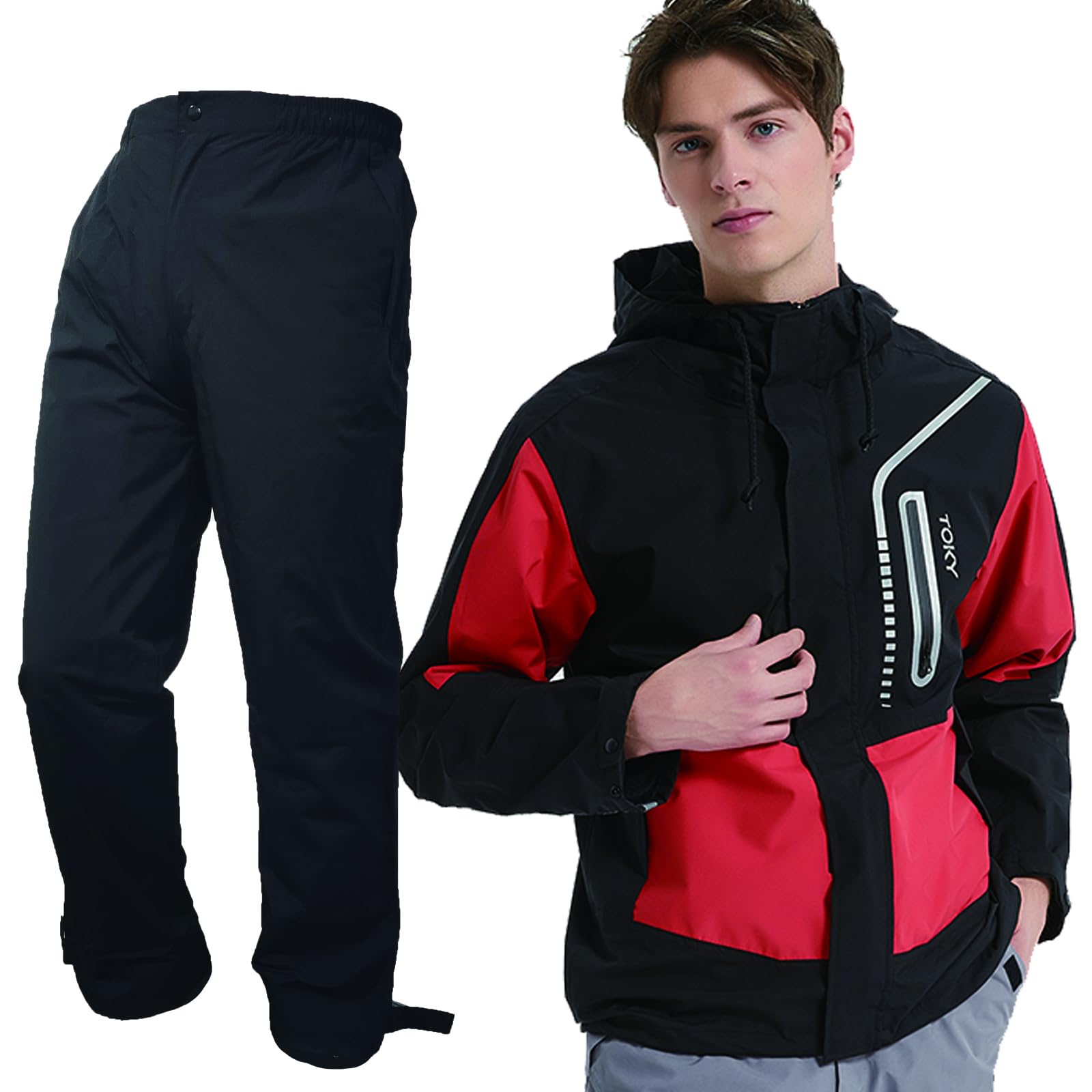 

Golf Rainwear Raincoat Work Rain Suit Top and Bottom Set Reflective Sheet Bike Outdoor Sports Hiking Autumn Winter Typhoon Protection [Arashiyama]