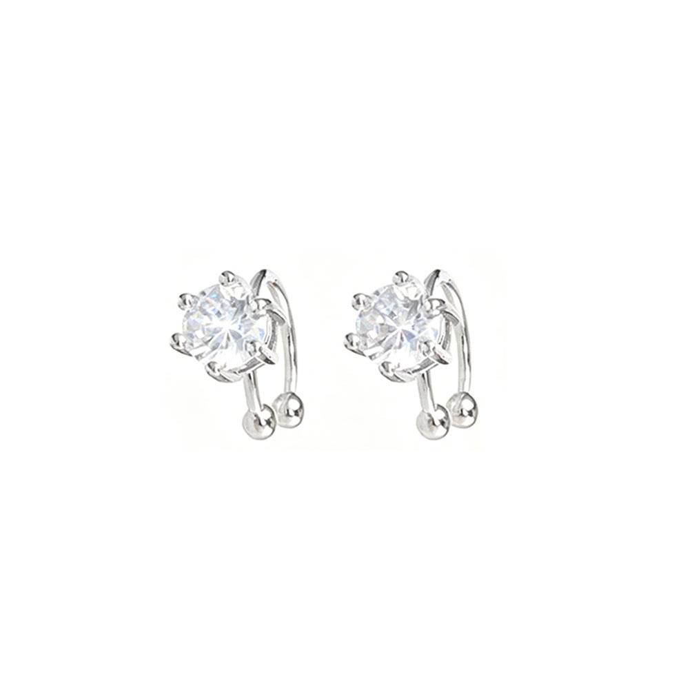 Geometric Zircon Eight-pointed Star Non-Piercing Ear Cuffs Minimalist Luxury Women Daily Banquet Jewelry