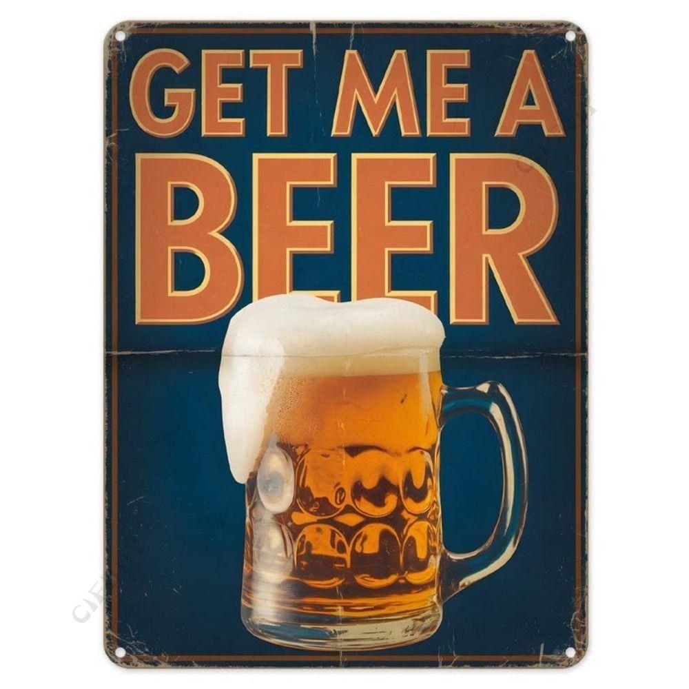 Beer poster on the wall, metal plaque 20x30cm