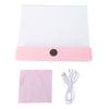 Flat Book Light Clear Rechargeable with 3 Colors Timer Dimmable Night Reading Doodleable Panel Plate Lamp Full Page Pink