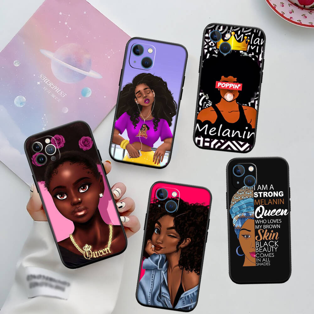 Chica Poppin Black Girl Phone Case for Xiaomi Poco C40 C51 C50 C55 C65 C71 C75 C85 F8 F7 F6 F5 F3 F2 X7 X6 X4 X3 M7 M6 M5 M4 M3 M2 Pro