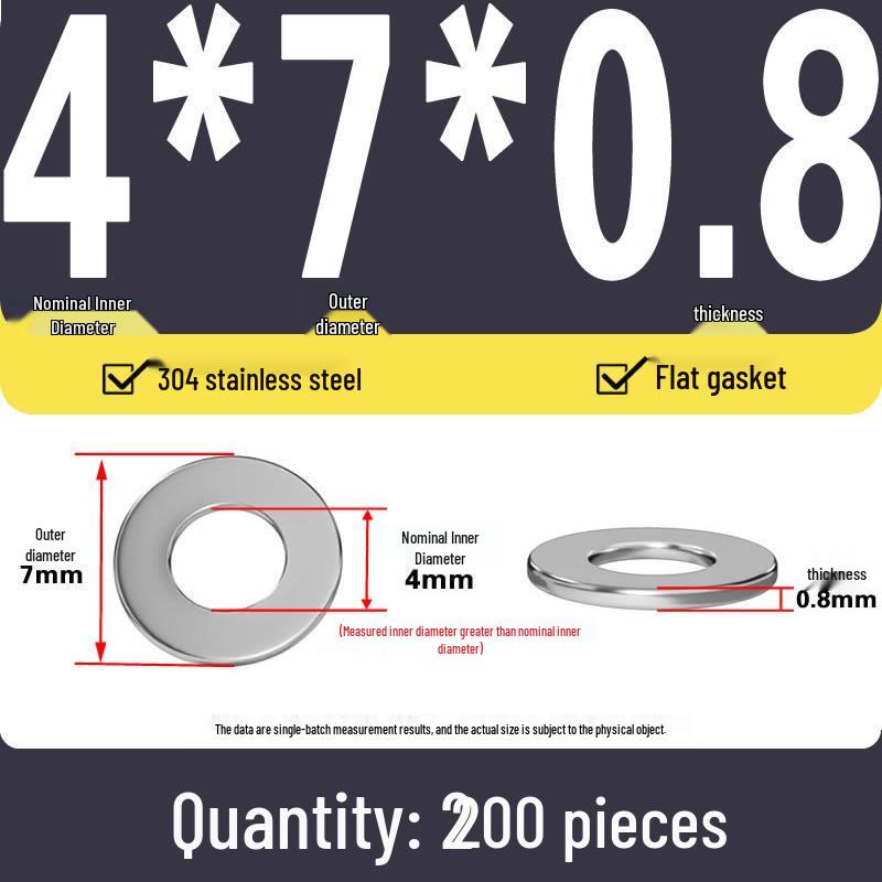 Plochá podložka z nerezové oceli 304 pro nastavení vůle hřídele (0,1/0,2/0,3 mm)
