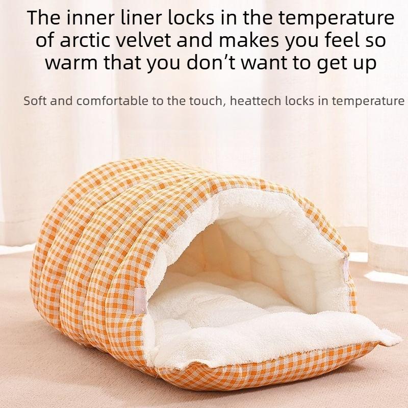 Warm Enclosed Cat Bed Winter Pet House for Cats Dogs All Seasons Cozy Amazon New Pet Supplies
