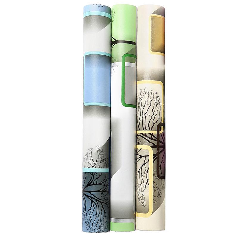 10m/20m PVC Thickened Geometric Grid Tree Background Self-adhesive Wallpaper Renovation Stickers Hotel Home Decor