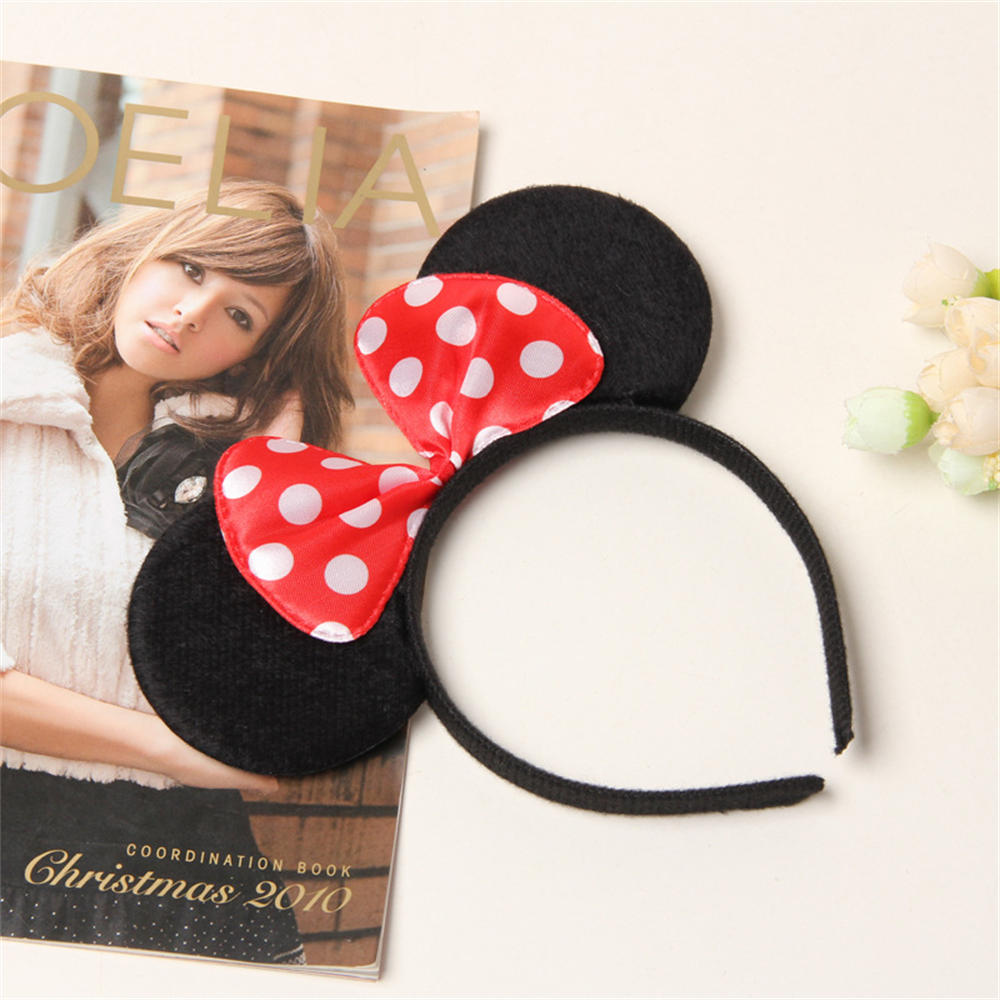Favors Bows Knot Hair Hairbands Baby Girls Ears Headbands Lovely Pink Mom Party Ears Lovely Boys Mickey Minnie Black Accessories