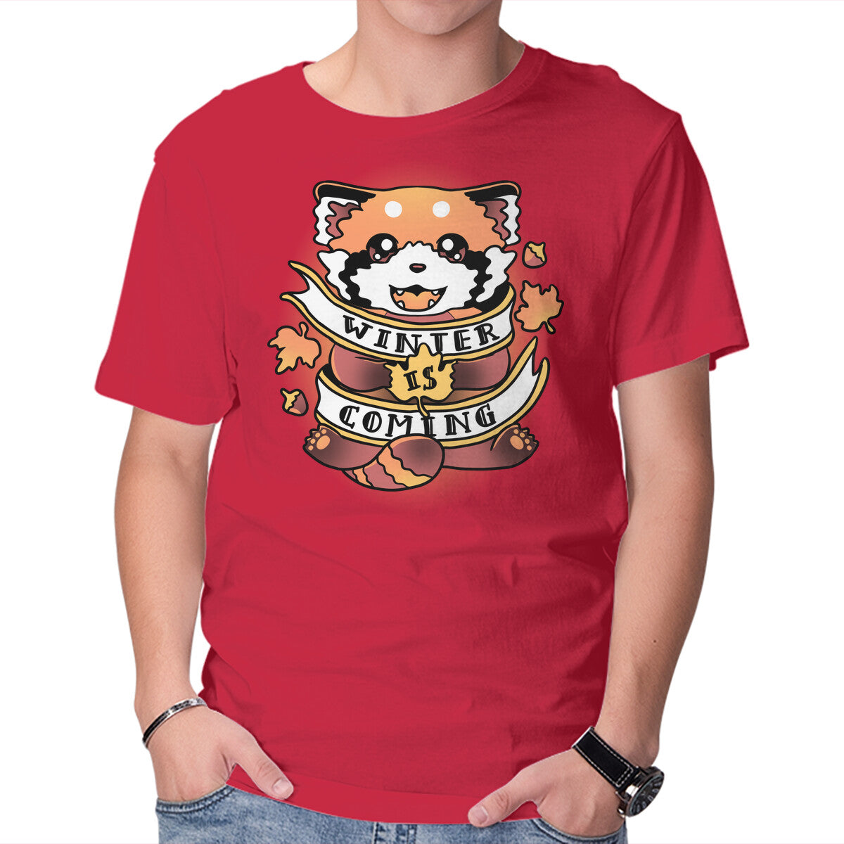 Unisex Crew Neck T-Shirt Winter Is Here Graphic Short Sleeve Casual Tee XS