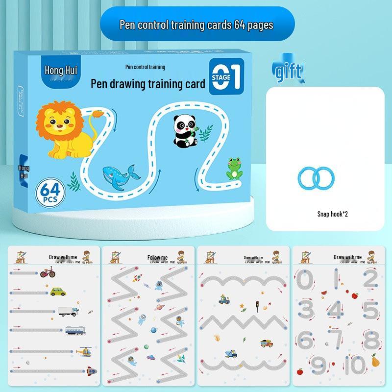 Handwriting & Drawing Practice Book for Toddlers Ages 3-4: Pen Control & Calligraphy Training