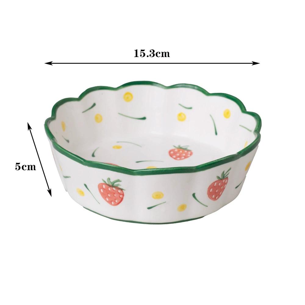 

1pc Cat Bowl Hand Colored Ceramic Large Mouth Pet Bowl for Neck Protection, Cat Food Bowl, Dog Bowl зелёный