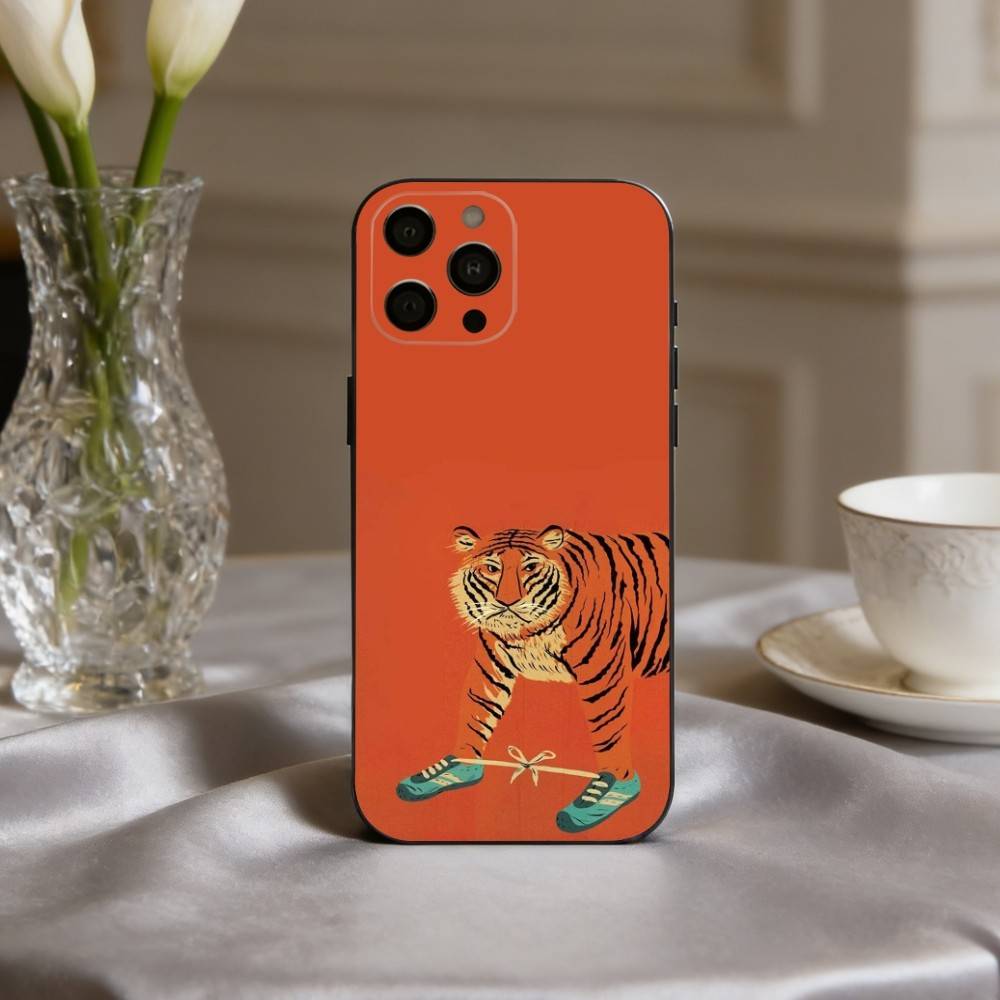 cute tiger art Phone Case Silicone Soft For IPhone 17pro 16 15 14 13 12 11 X XR Plus Pro Max Plus