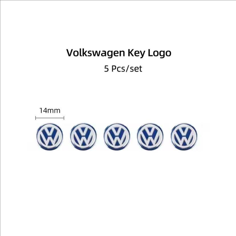 10/5Pcs 14MM Car Remote Key Badge Emblem Metal Logo Stickers For VW GTI Polo Golf Passat Tiguan Arteon Touareg CC Taigo Hub Cap