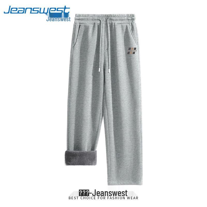 Jeanswest Men's Loose Straight Fleece-Lined Sweatpants