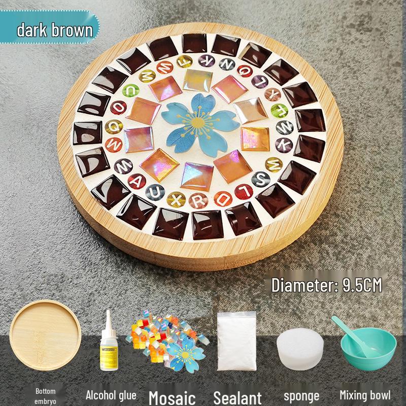 Bamboo Mosaic Coaster DIY Kit for Students and Kids
