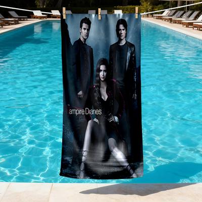 The Vampire Diaries Print Beach Towel Design, Soft, Lightweight. for Home Bathroom, Spa, Pool, Yoga, Surfing, Camping, Gift for Family, Friend