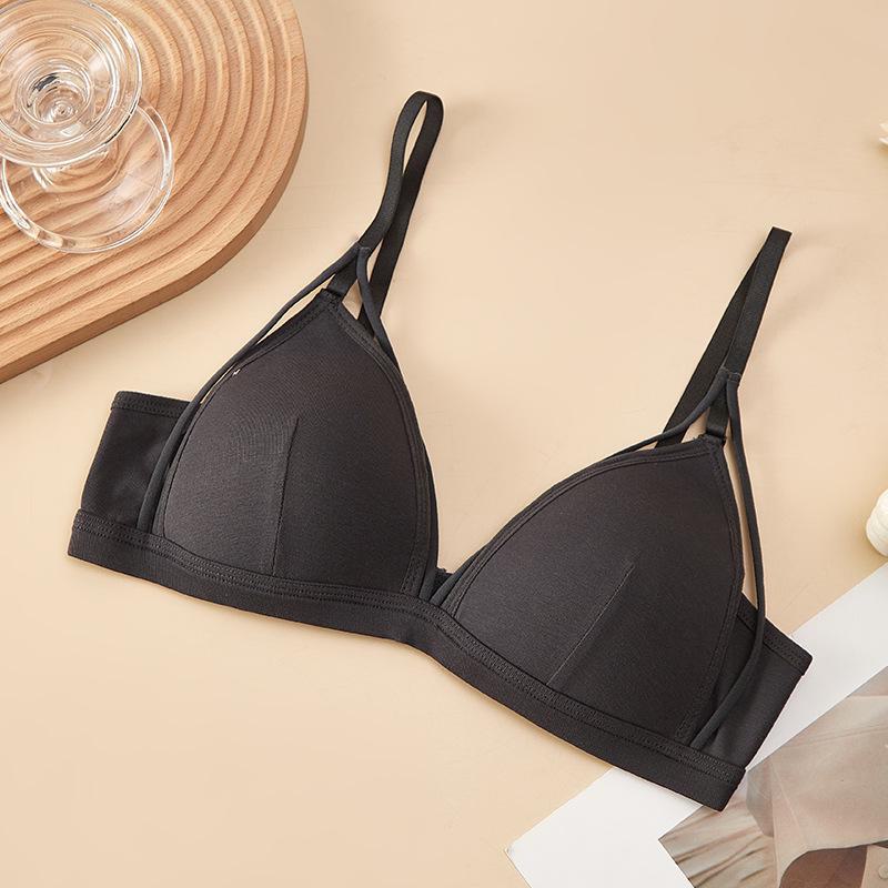 

Сексуальный бюстгальтер с открытой спиной из чистого хлопка: Без стальных колец, удобный, небольшая поддержка груди, летний тонкий дизайн S/M【75-105 catties】 темно-серого