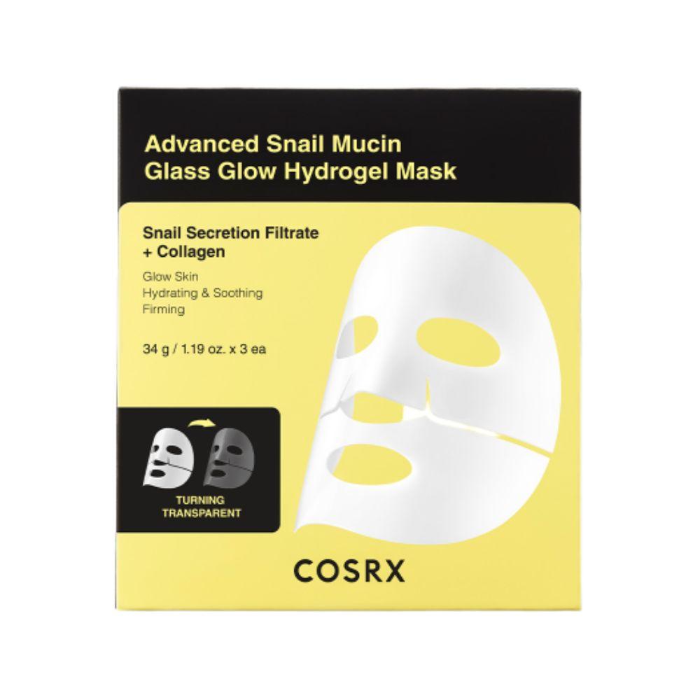 

COSRX Advanced Snail Mucin Glass Glow Hydrogel Mask Hydrating Radiance Care 34g x 3 Sheets