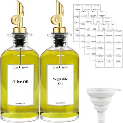 Automatic Leak-Proof Glass Oil Dispenser with No-Drip, No-Stick Design and Large Capacity