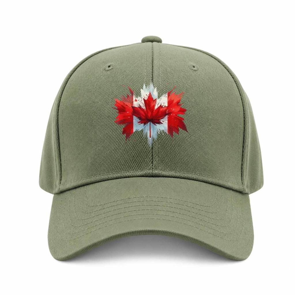 Canada Maple Leaf Printed Multicolor Adjustable Baseball Cap for Outdoor Travel Daily Commute Campus Street