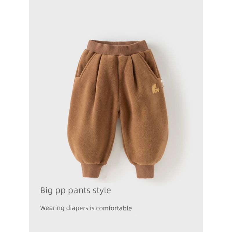 David Bella Children's 2026 Winter Fleece Pants for Girls and Boys, Thickened Jogger Pants, Baby Big Bottom Pants