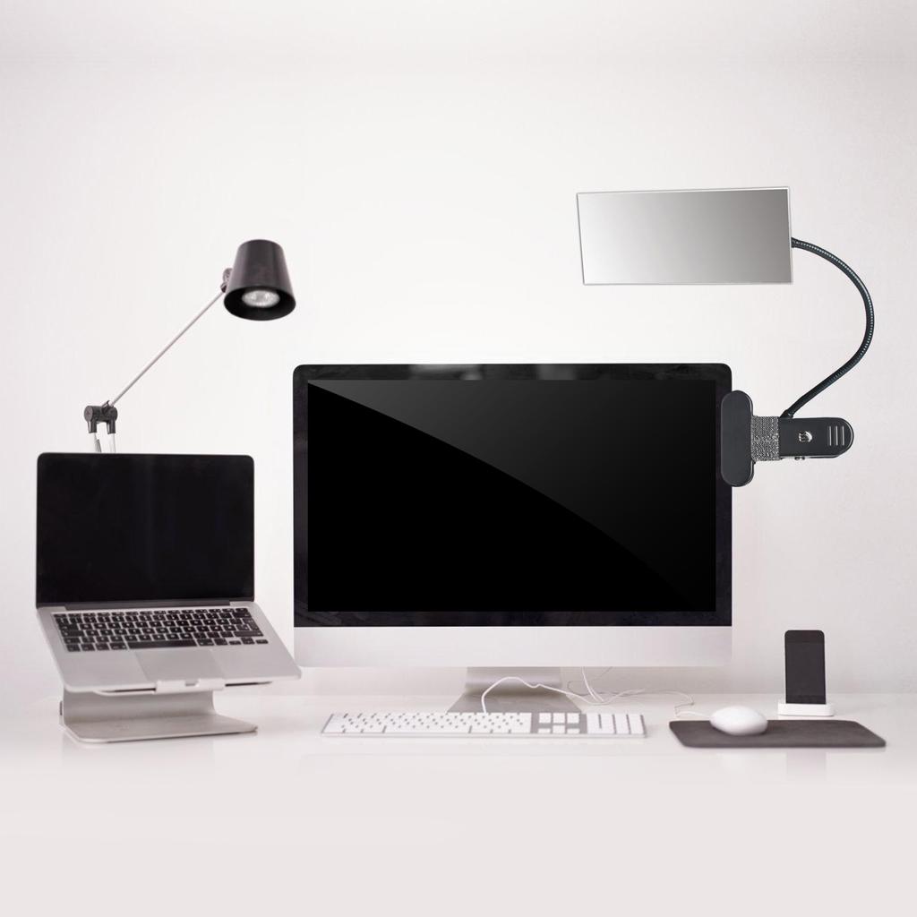 Oglindă de Securitate Ajustabilă Flexibilă cu Clip On Design Rectangular/Rotund Convex pentru Monitorizare Vedere Spate Birou sau Cabină