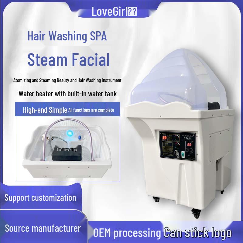 Movable Water Tank Therapy Device for Head and Hair Care in Salons