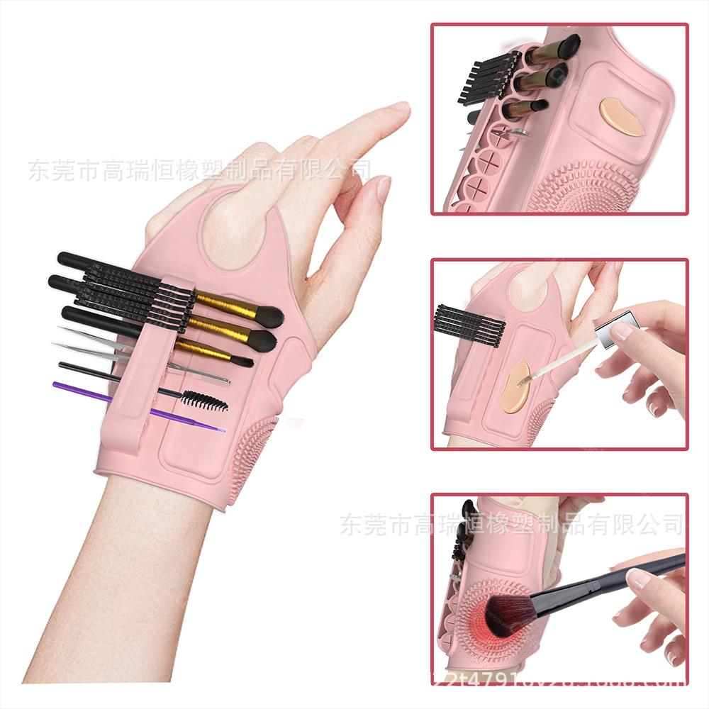 Silicone Makeup Artist Assisted Gloves, Beauty Pads, Hand Worn Portable Color Palette, Beauty Tools