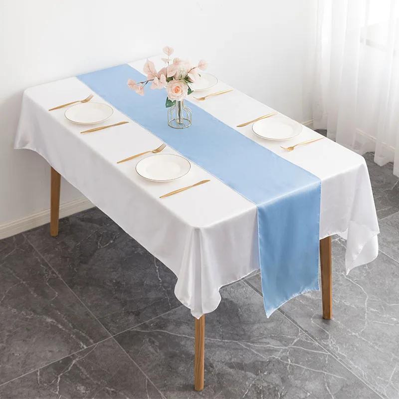 10Pcs Satin Table Runner 30cm X 275cm Wedding Party Supply Christmas Home Modern Coffee Dining Luxury Table Decoration