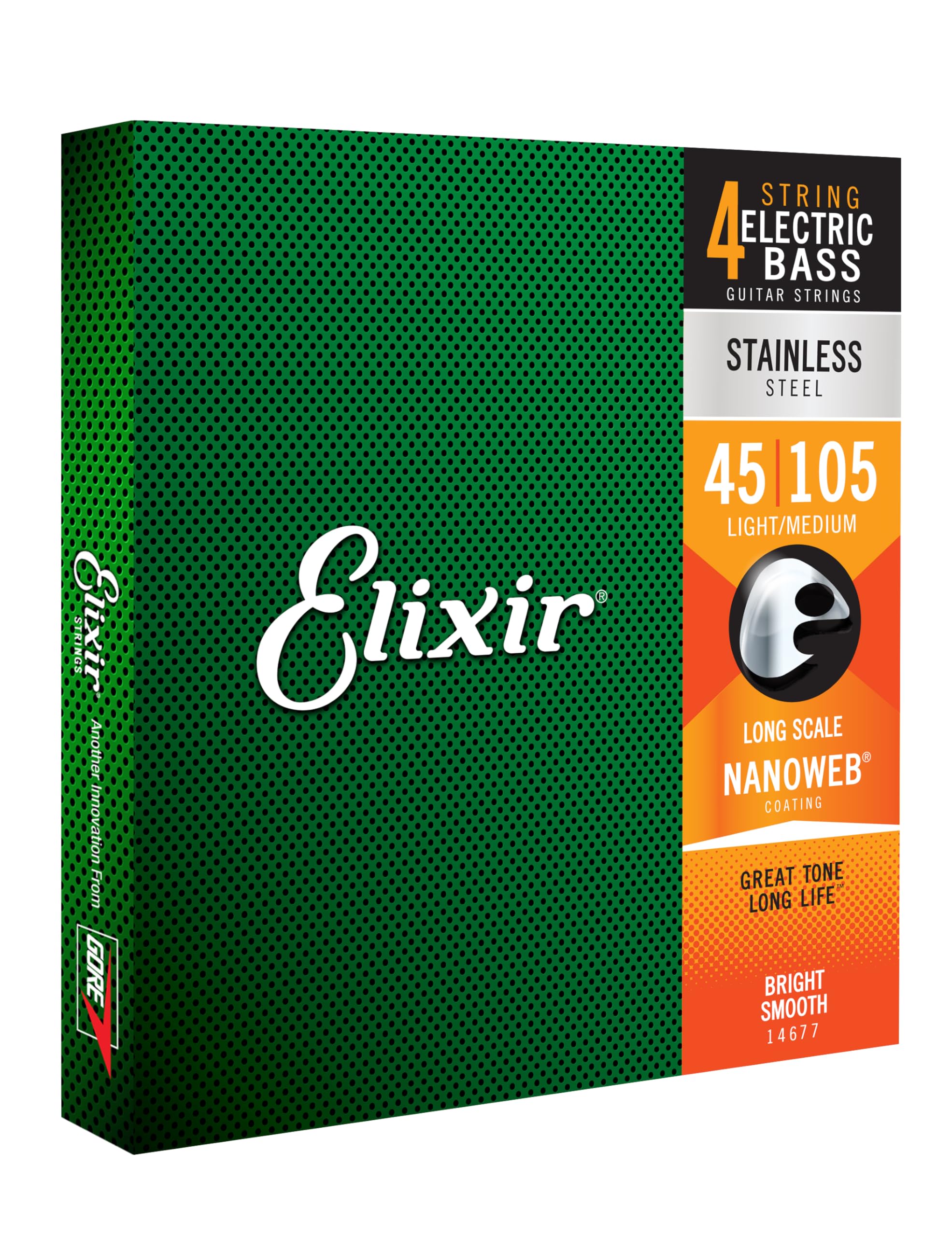 

Elixir Elixir басовые струны NANOWEB из нержавеющей стали с длинной мензурой легкие/средние .045-.105#14677 []