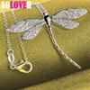 925 Sterling Silver Big Dragonfly hänge halsband smycken