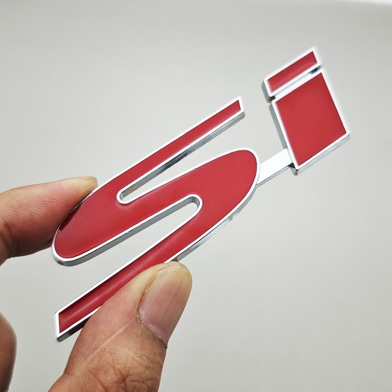 3D Metal Car Rear Trunk Fender Side Front Grille Logo Si Badge Si Emblem For Honda Civic Accord Jazz Si Sticker Accessories Aiq256