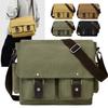 Men'S Bag Retro Messenger Bag Canvas Bag Single Shoulder Horizontal Wear-Resistant Men'S Commuter Bag Fashion Shoulder Bag