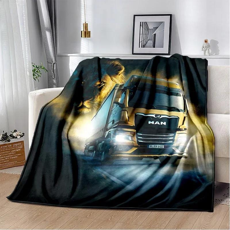MAN LKW Logo D Aufdruck Weiche Flanell-Kuscheldecke für Bett Sofa Picknick Heimdekoration Schlafzimmer Geschenk für Kinder und Erwachsene