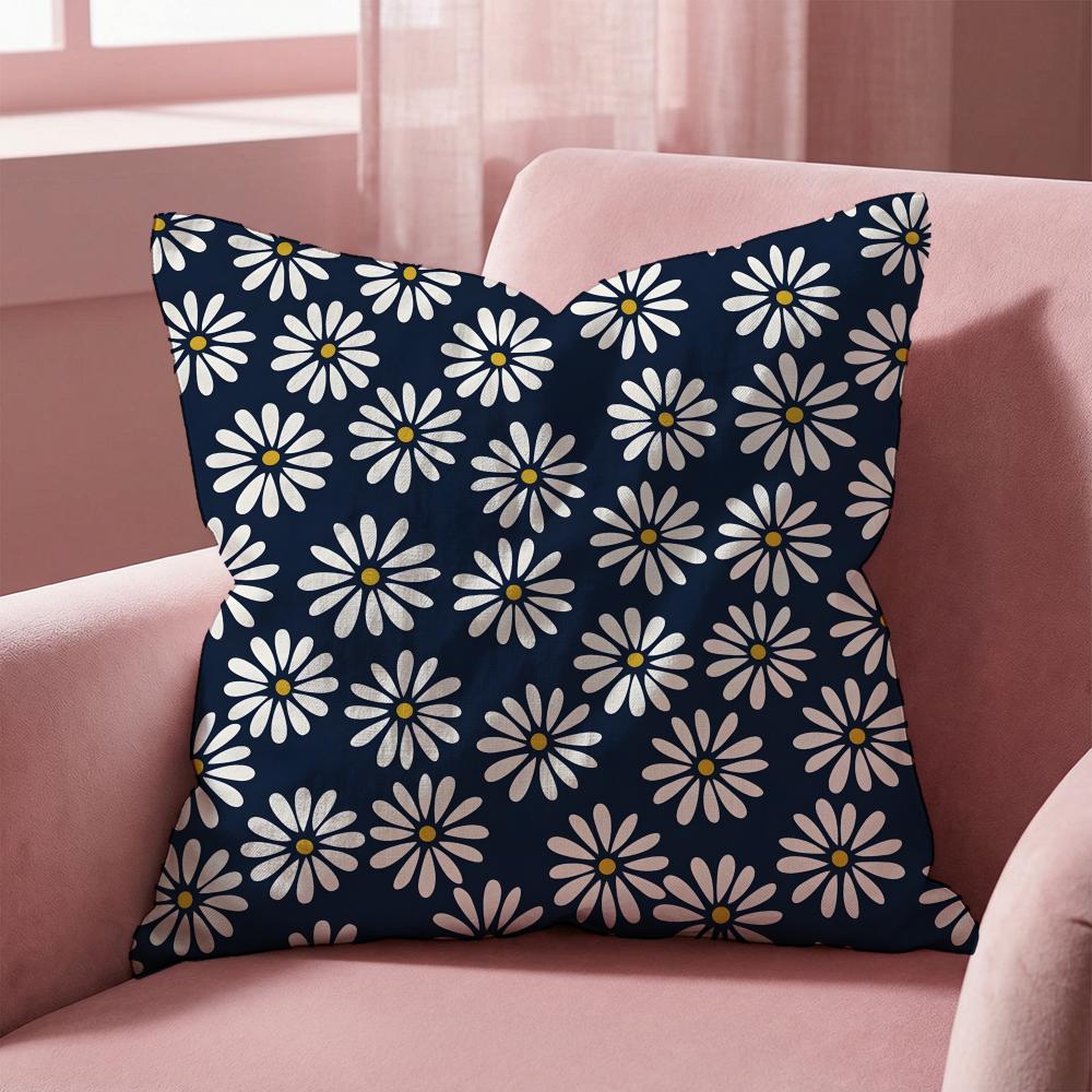 Daisy Pattern Cushion Cover MultiScene Pillow Cover for Home  Car  Reversible Soft  Durable for Daily Use