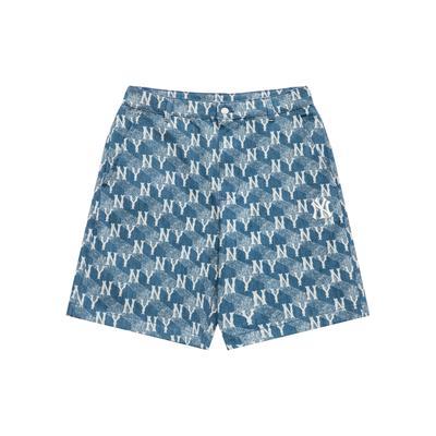 MLB Geometric Floral Print Cotton Denim Shorts Men Shorts Sky-Blue 3LDPM0433-50SBL