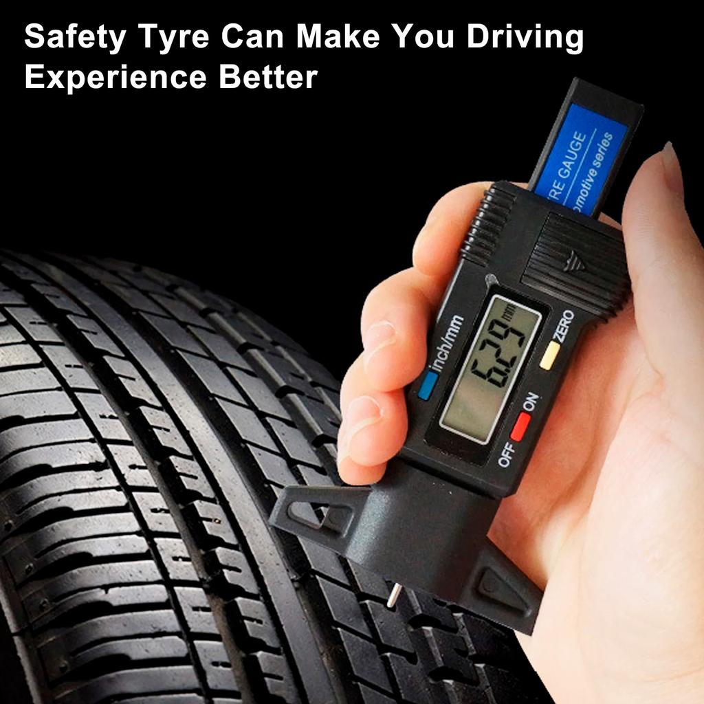Digital Depth Gauge Caliper Tread Depth Gauge LCD Tire Tread Gauge For Car Tire 0-25mm Measurer Tool Caliper Repair Tools