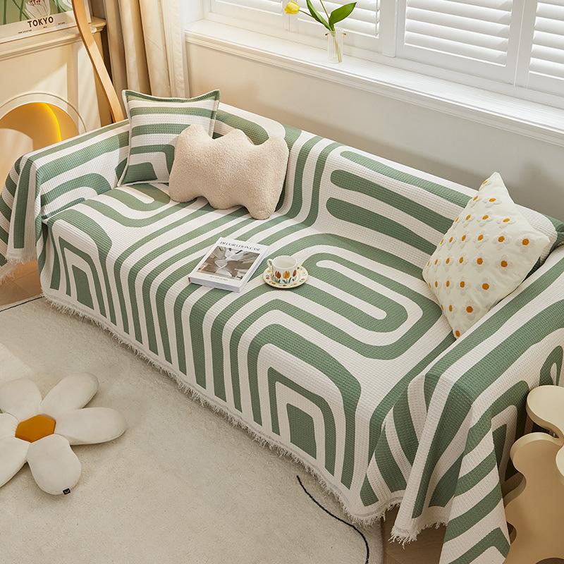 Modern Sofa Cover Throw Fringes Universal Couch Slipcover Sectional Furniture Protector Geometrical Sofa Towel for Pets Dogs