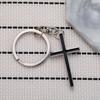 Couple Cross Stainless Steel Keychain Simple Romantic Design Fashion Metal Keyring Practical Car Bag Pendant